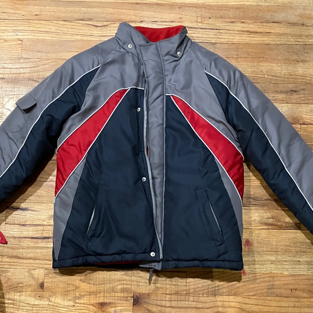Kids Gray and Red Winter Jacket
